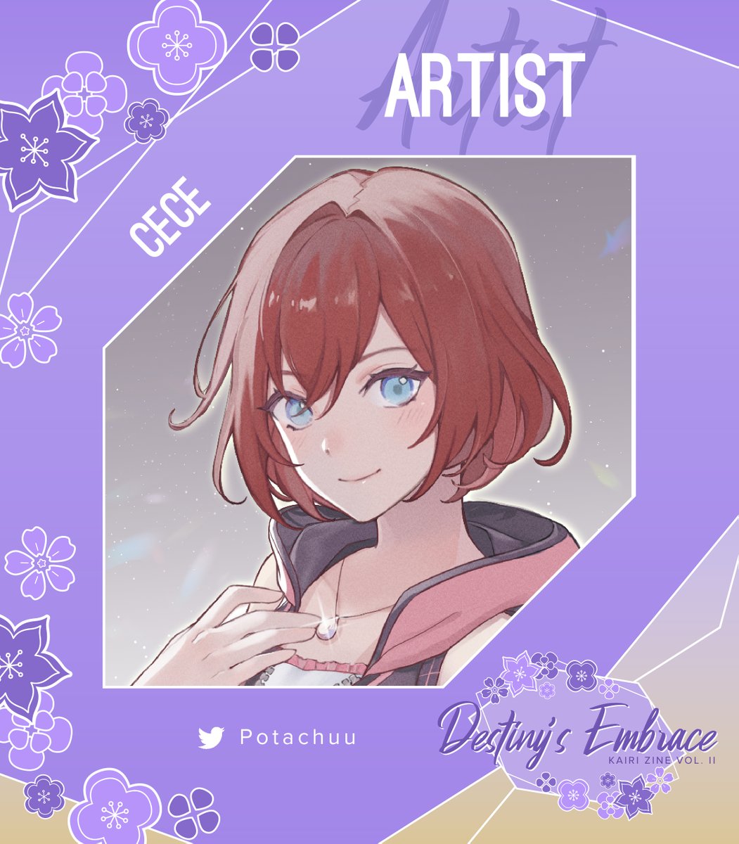 🌺 PAGE &amp; MERCH ARTIST SPOTLIGHT 🌺

Please meet the Kairi Zine's bookmark artist, CeCe! Find her on Twitter <a href="/Potachuu/">CeCe</a>.

Destiny's Embrace preorders open March 28th!