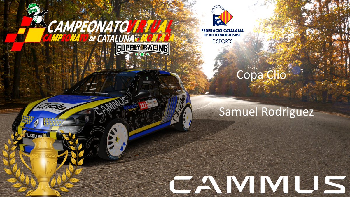 Campeones 🏆🏆🥇🥇🇮🇨🇮🇨
Del campeonato de montaña Catalán <a href="/Supplyracing/">Supply Racing</a> <a href="/cammus_racing/">CAMMUS GT</a> . Han sido 8 subidas impresionantes.
<a href="/KevinRemedios4/">Kevin Remedios</a> campeón 🏆 Ford fiesta proto
<a href="/Samuelcach83/">Samuel Rodríguez Almeida</a> campeón 🏆 Renault Clio 
<a href="/full_chola/">FULL CHOLA 🇮🇨 CANARIAS 🚀</a> Canarias 🇮🇨👑🍌🇮🇨
Nos vamos a la Gran Final 🚀🚀💯