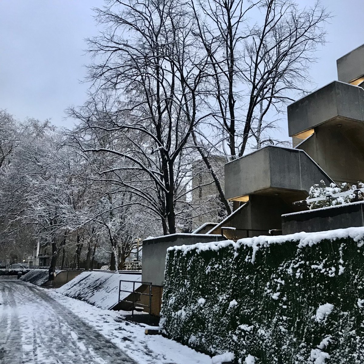 What a beautiful snowy morning at the IOE Library!❄️🎄⛄️