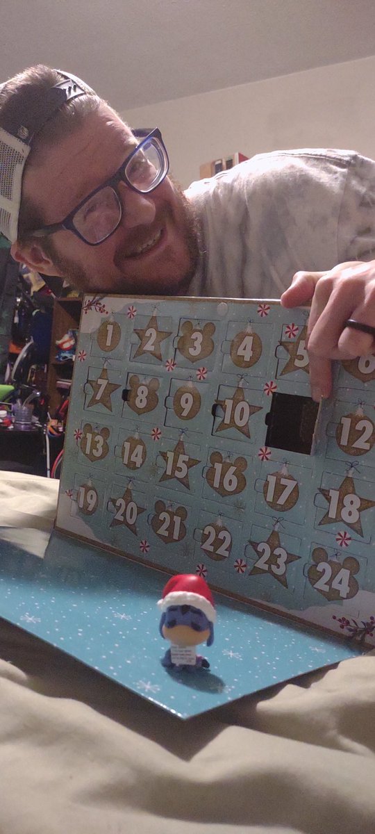 haleybcu's tweet photo. My husband with today's @funko #Disney #AdventCalendar star 🌟 https://t.co/kpW66DAUhm
