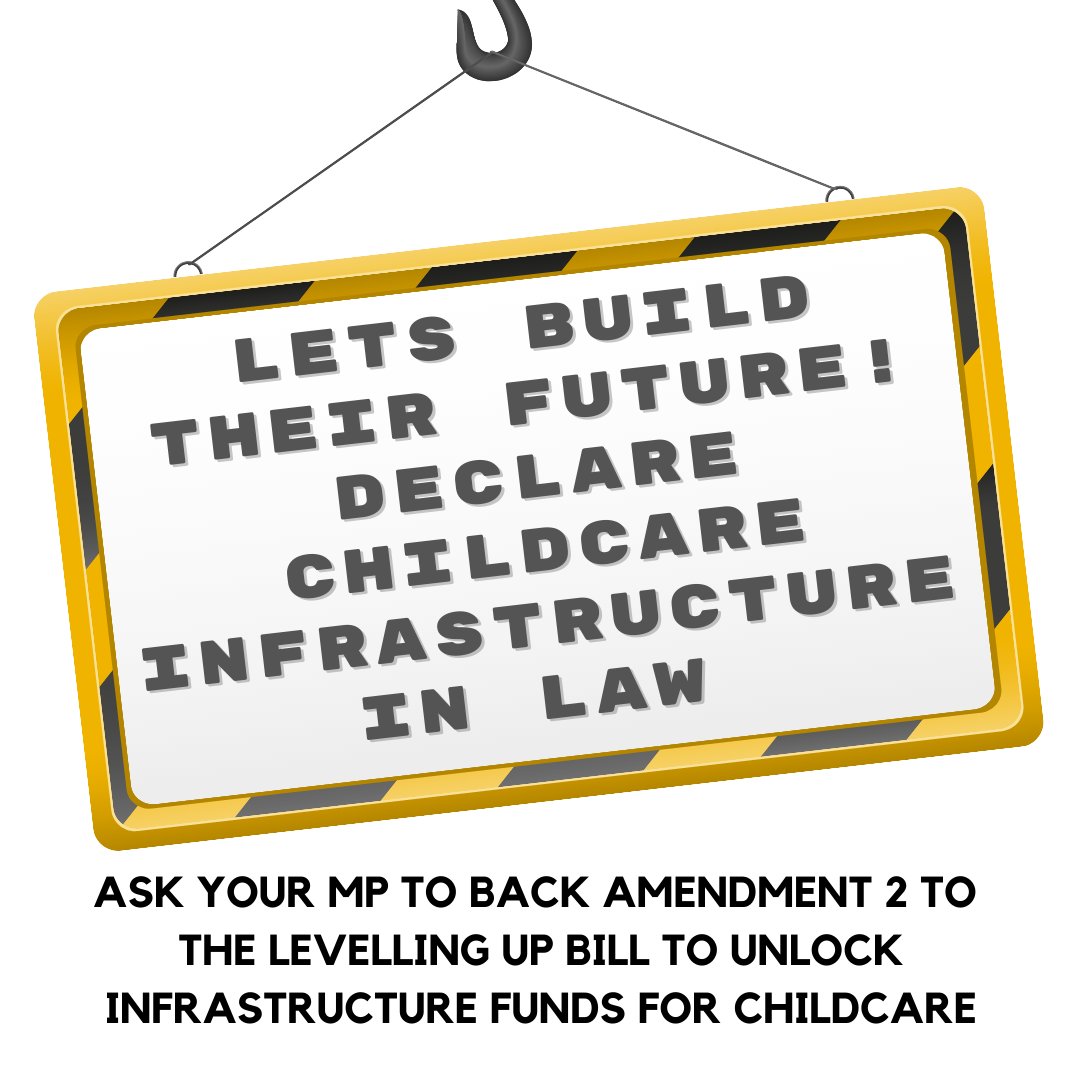 Lets make it possible for Councils to require developers to fund childcare. It would be the first time we've ever recognised legally that childcare IS infrastructure and vital part of a growing economy like schooling and roads. Ask your MP to back it!  theguardian.com/money/2022/dec…