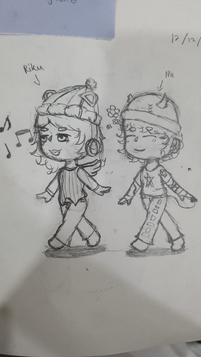 EliNaxen's tweet photo. I drew me and @rikuminamoto! :D I'm not good at chibi art so please bare with me. 😭 Anyways, ILYSM RIKU AND TY FOR THE GIFT!!!!! https://t.co/kh63e32b8U