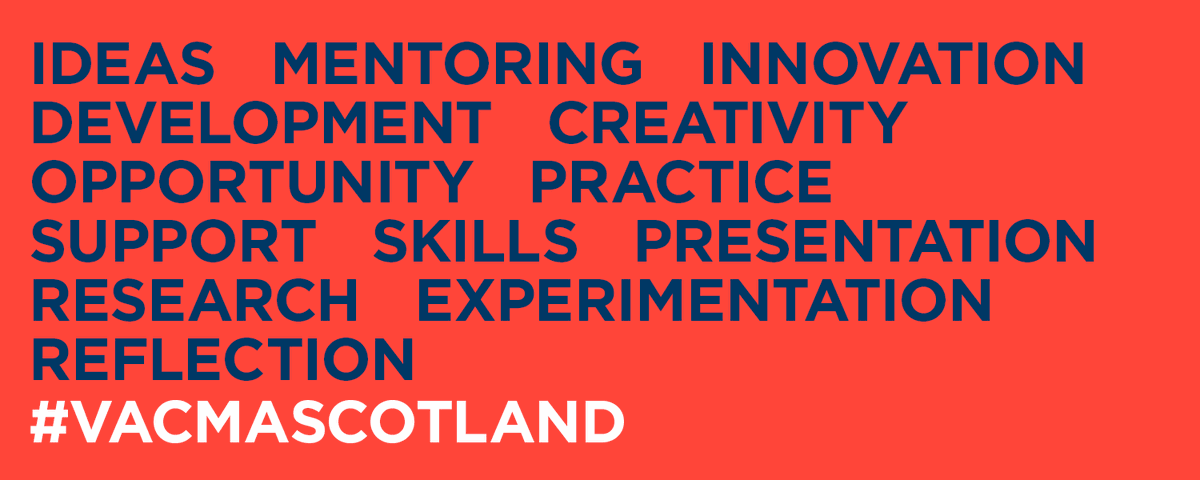 *VACMA Deadline 5 Weeks Today* Supporting material should be carefully selected - make sure that your work is well documented. Successful applicants will have demonstrated a level of commitment to their practice bit.ly/2U6lD27
<a href="/CreativeScots/">Creative Scotland</a> #VACMAScotland #VACMAAberdeen