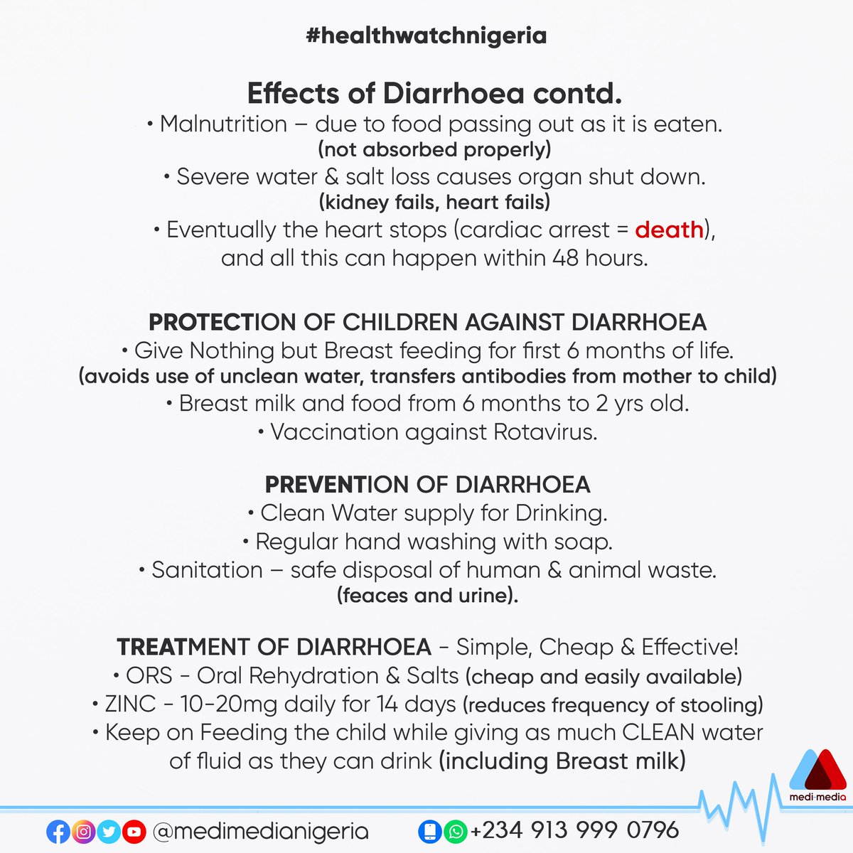 MediMediaNG's tweet photo. Loose, watery stools that occur more frequently than usual.
Diarrhoea is usually caused by a virus, or sometimes, contaminated food.
#medimedia #healthforall #doctorsforchange #medicine #healthwatchnigeria #health #doctors #africa #unitedkingdom #happiness #edutainment #medical https://t.co/rGAjJ89kHR