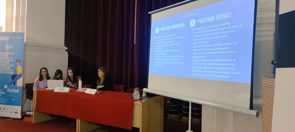 CeipesEurope's tweet photo. The lawyer Giulia Vicari of #infoimmigrazione talks about the right of asylum and Charter of Fundamental Human Rights.
#live #event #palermo #humanrights #ceipes #12december https://t.co/9D7EM7KycS