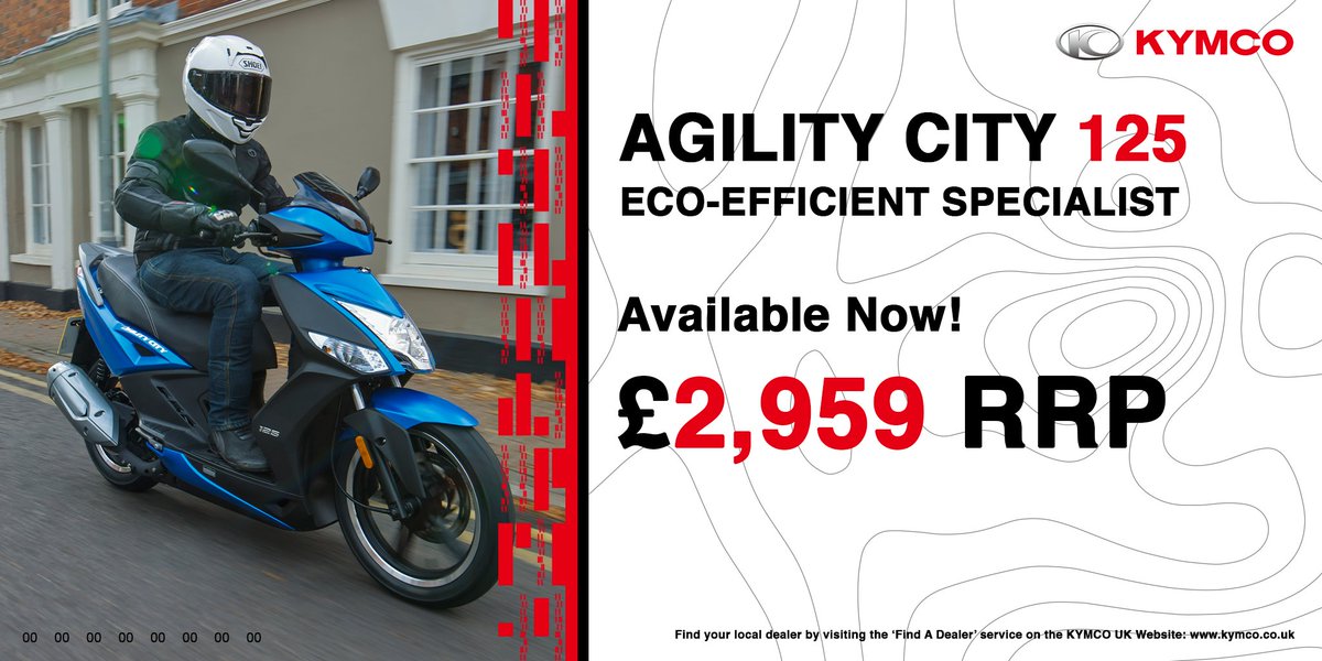 KymcoUK's tweet photo. Get around with convenience, efficiency and style with an Agility City 125! Perfect for all urban environments, you won't go wrong on the road with this scooter!
In stock with our dealerships now!
#125cc #scooter #urban #city #commute #efficient #eco #learnerfriendly #fleet https://t.co/V6M77Q14Jt