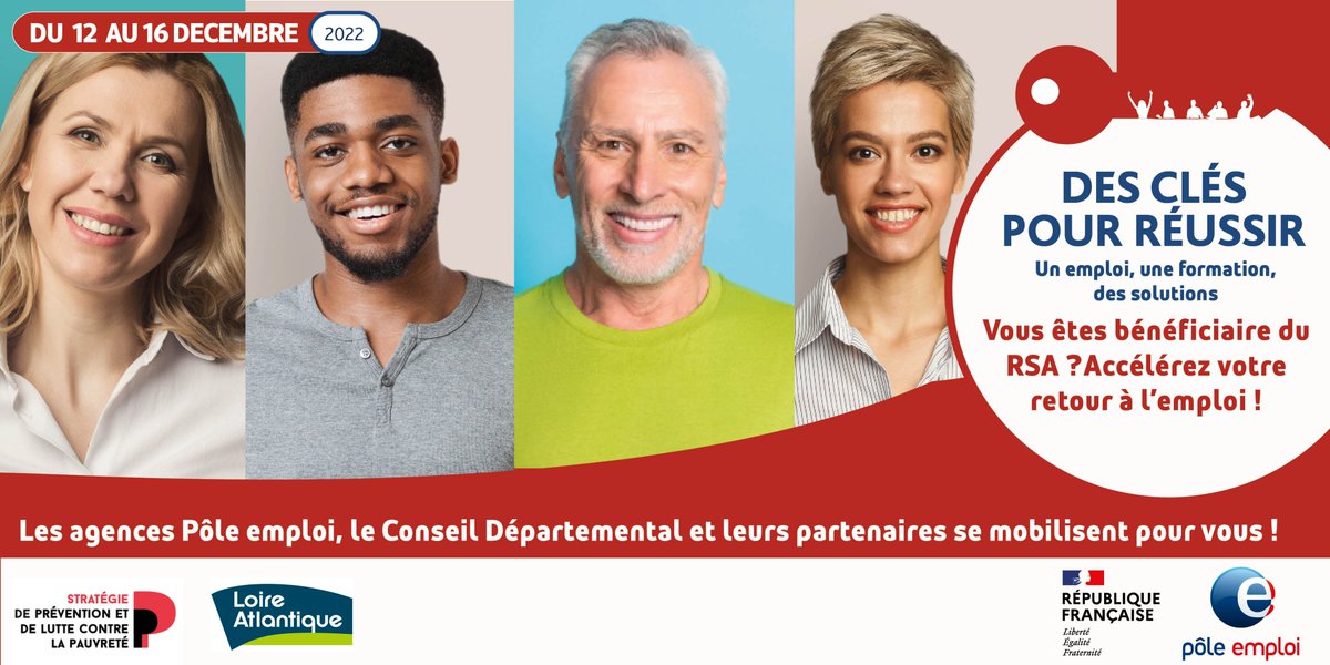 |📆12-16 déc. Des clés pour réussir|
Les agences Pôle #emploi de #LoireAtlantique, #Mayenne et #Sarthe organisent une semaine dédiée aux bénéficiaires du #RSA avec le Conseil départemental.
➡️Programme pole-emploi.fr/region/pays-de…