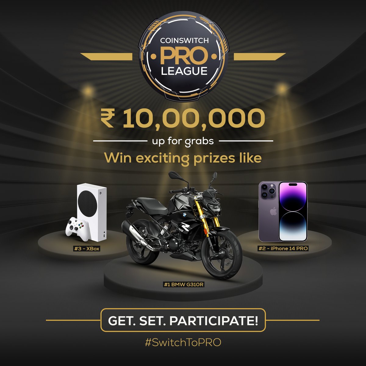 CoinSwitch's tweet photo. π π#CoinSwitchPRO League is LIVE ππ
WIN prizes worth βΉ10,00,000!! π₯³π
π Trade any coin on CoinSwitch PRO
π Increase your Trading Volume with more trades
π Rank in Top 200 traders by Trading Volume to win Prizes
Get.Set.Participate - https://t.co/DDet7kHeo5
#SwitchToPro https://t.co/AqbZ26gzhm