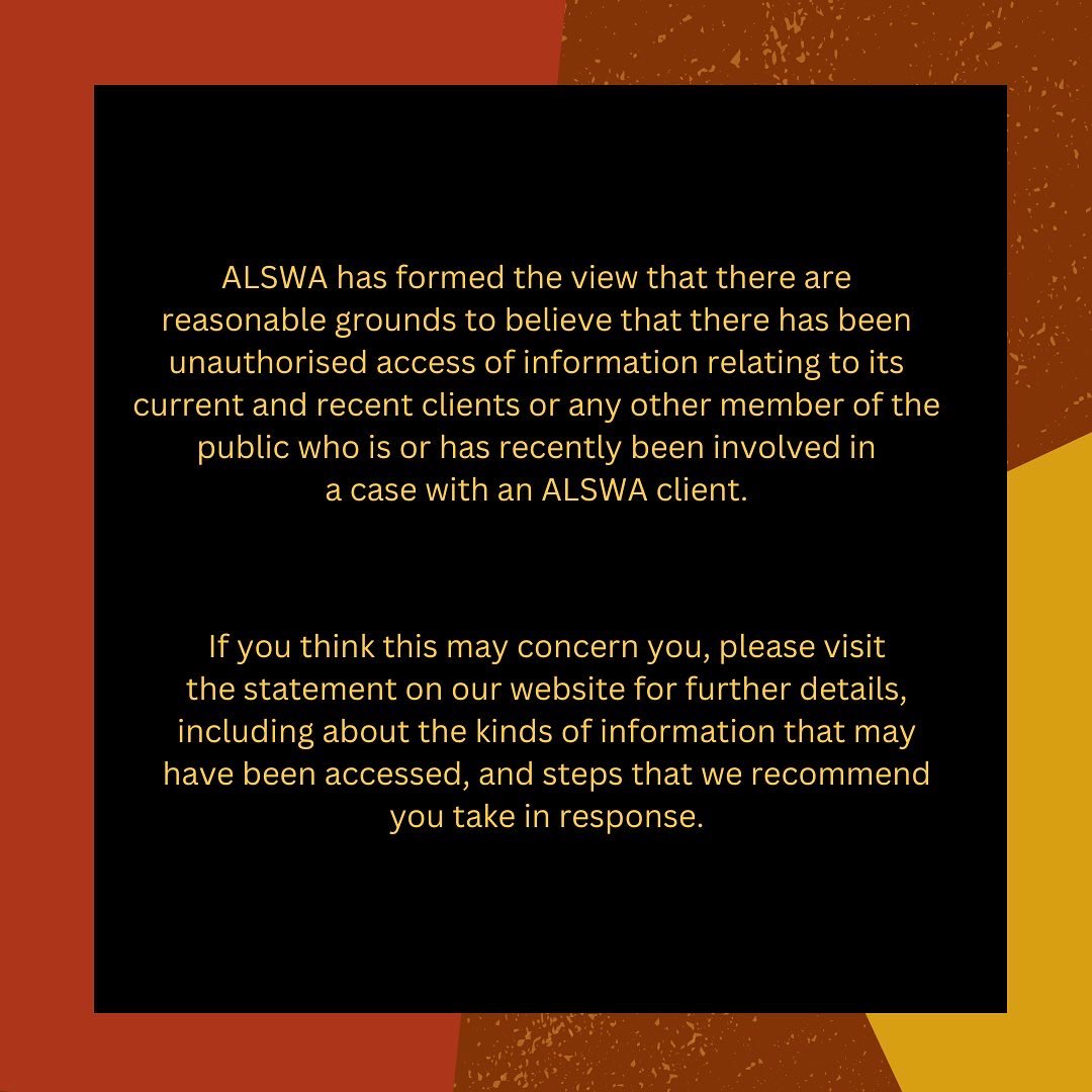 Notification of Eligible Data Breach: 

Please visit our website Statement for further details, including about the kinds of information that may have been accessed, and steps that we recommend you take in response.

als.org.au/statement-of-e…