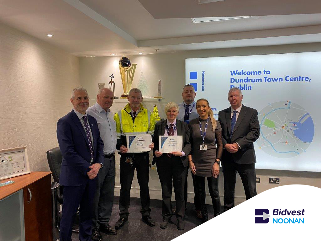 BidvestNoonan's tweet photo. Bidvest Noonan Site Supervisor at Dundrum Town Centre, John Hickey, and Security Officer, Sue Maloney, were presented with merit awards and a gift for the swift action they took putting their first aid training into practice when a young girl got into difficulty on-site.

#facman https://t.co/xZr7tGmVgR