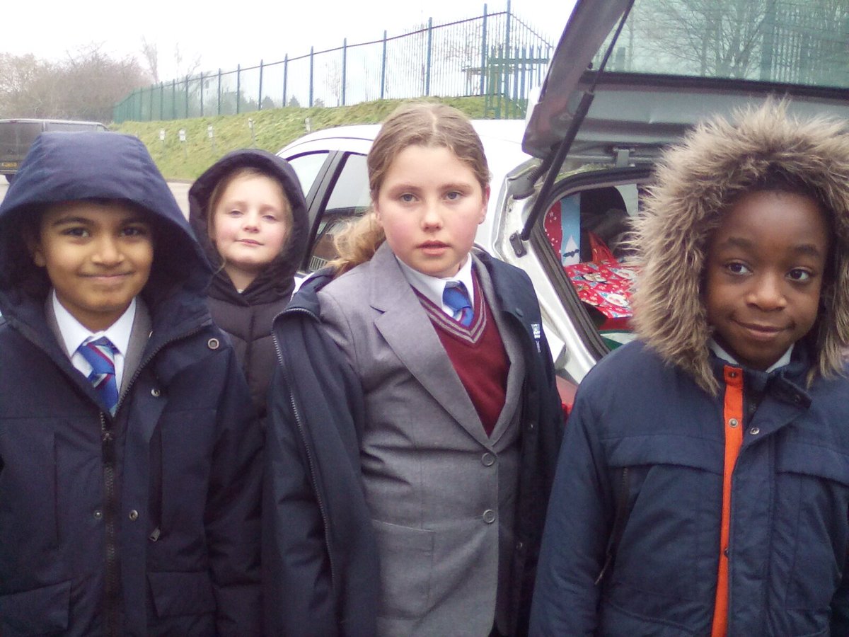 SgsYear5's tweet photo. SGSYear5 Helping to make Christmas merry and bright, with our donations to Stafford Women's Aid. #Compassion #Difference https://t.co/0KA0jmaQni