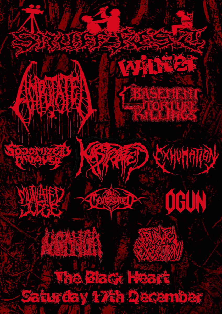 Full on death metal / grindcore bonanza this weekend right in the heart of Camden Town DEFEATED SANITY on Friday + Twitch Of The Death Nerve / Strangle Wire / 10 Plagues SNUFF FEST on Saturday ft the return of AMPUTATED, + BTK / Sodomized Cadaver / Darkfall / Kastrated + more