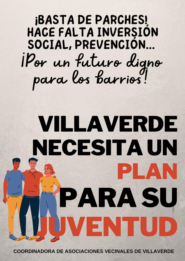 LaUnidadEste's tweet photo. ⚠️⚠️ LAS ASOCIACIONES VECINALES DE VILLAVERDE PEDIMOS UN PLAN ESPECIAL PARA LA JUVENTUD QUE ACABE CON LAS BANDAS JUVENILES VIOLENTAS Y LA CRISIS SOCIAL ⚠️⚠️ https://t.co/WkzT5KjKB1