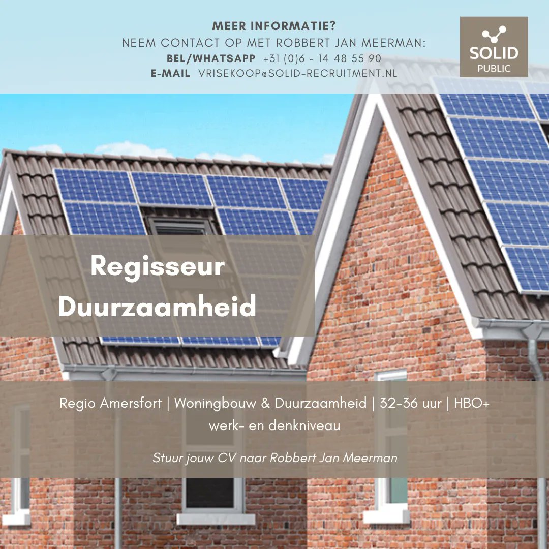 Solid_vacatures's tweet image. Namens onze opdrachtgever, een middelgrote woningcorporatie, zijn wij op zoek naar een 𝐑𝐞𝐠𝐢𝐬𝐬𝐞𝐮𝐫 𝐃𝐮𝐮𝐫𝐳𝐚𝐚𝐦𝐡𝐞𝐢𝐝. 

Neem contact op met Robbert Jan Meerman van Solid Public (📞06-43038330) of stuur jouw sollicitatie direct naar ✉  meerman@solid-public.nl.