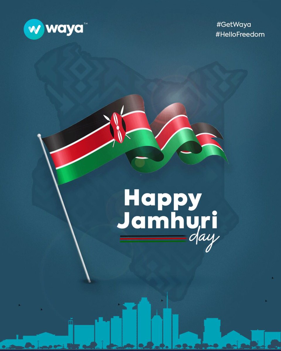 get_waya's tweet photo. 🇰🇪 We celebrate with Kenyans today on this Jamhuri Day 

On this day dedicated to celebrate technological innovations, Waya is proud to be on the front seat of the Kenyan-born tech leaders driving global #innovation 

#HappyJamhuriDay2022 #tech #fintech
#HelloFreedom #GetWaya https://t.co/6chIHM6UGw