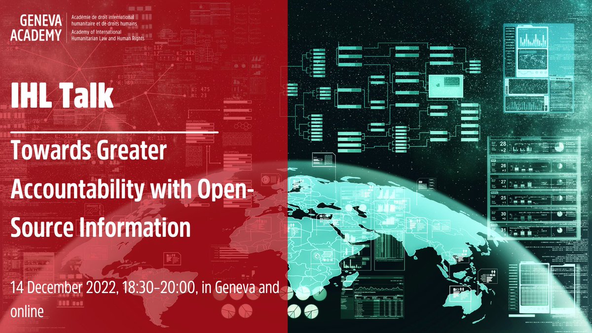 Geneva Academy of IHL and Human Rights (@geneva_academy) on Twitter photo 📢Join us on Wed for our #IHL Talk on the use of #OSINT to document, investigate & prosecute #internationalcrimes & serious #humanrights violations.
W/Jacqueline Geiss @_Videre, <a href="/samdubberley/">Sam Dubberley</a> & a Prosecutor from #Ukraine Prosecutor General’s Office
bit.ly/3FwF5zN 📢Join us on Wed for our #IHL Talk on the use of #OSINT to document, investigate & prosecute #internationalcrimes & serious #humanrights violations.
W/Jacqueline Geiss @_Videre, <a href="/samdubberley/">Sam Dubberley</a> & a Prosecutor from #Ukraine Prosecutor General’s Office
bit.ly/3FwF5zN