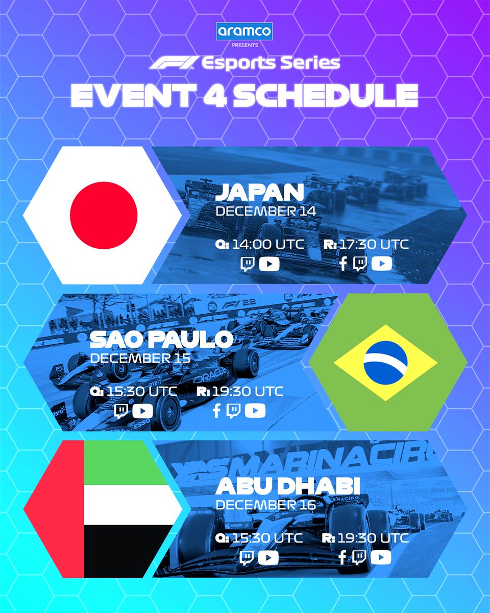 It's (virtual) race weeeeeek! 🤩
 
Five contenders go into the final event of the year with a chance at glory, as the F1 Esports Series Pro Championship comes to a close 👑

#F1Esports #F1