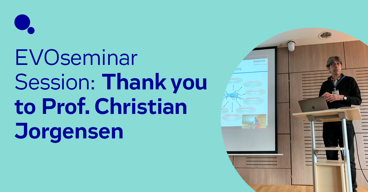 Evotec's tweet image. Last week we welcomed Professor Christian Jorgensen, an MD and researcher in #Immunology from University Hospital “Lapeyronie”, to present an “Update on Cell Therapies for Immune Diseases”. Thank you to Prof. Jorgensen for the educational presentation! #irmb #researchneverstops