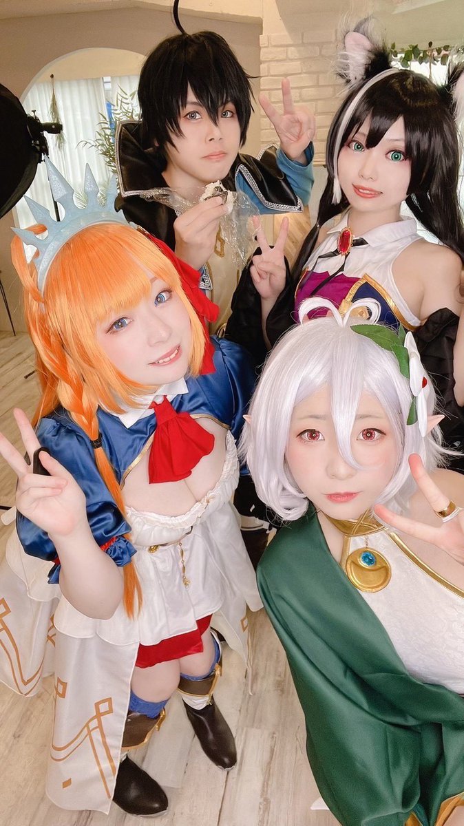 キャル(プリコネ) ,コッコロ(プリコネ) ,ペコリーヌ(プリコネ) 「美食殿してきました〜みんなで食卓を囲む撮影念願すぎたッッ!!いただきます 」|スイ∞のイラスト