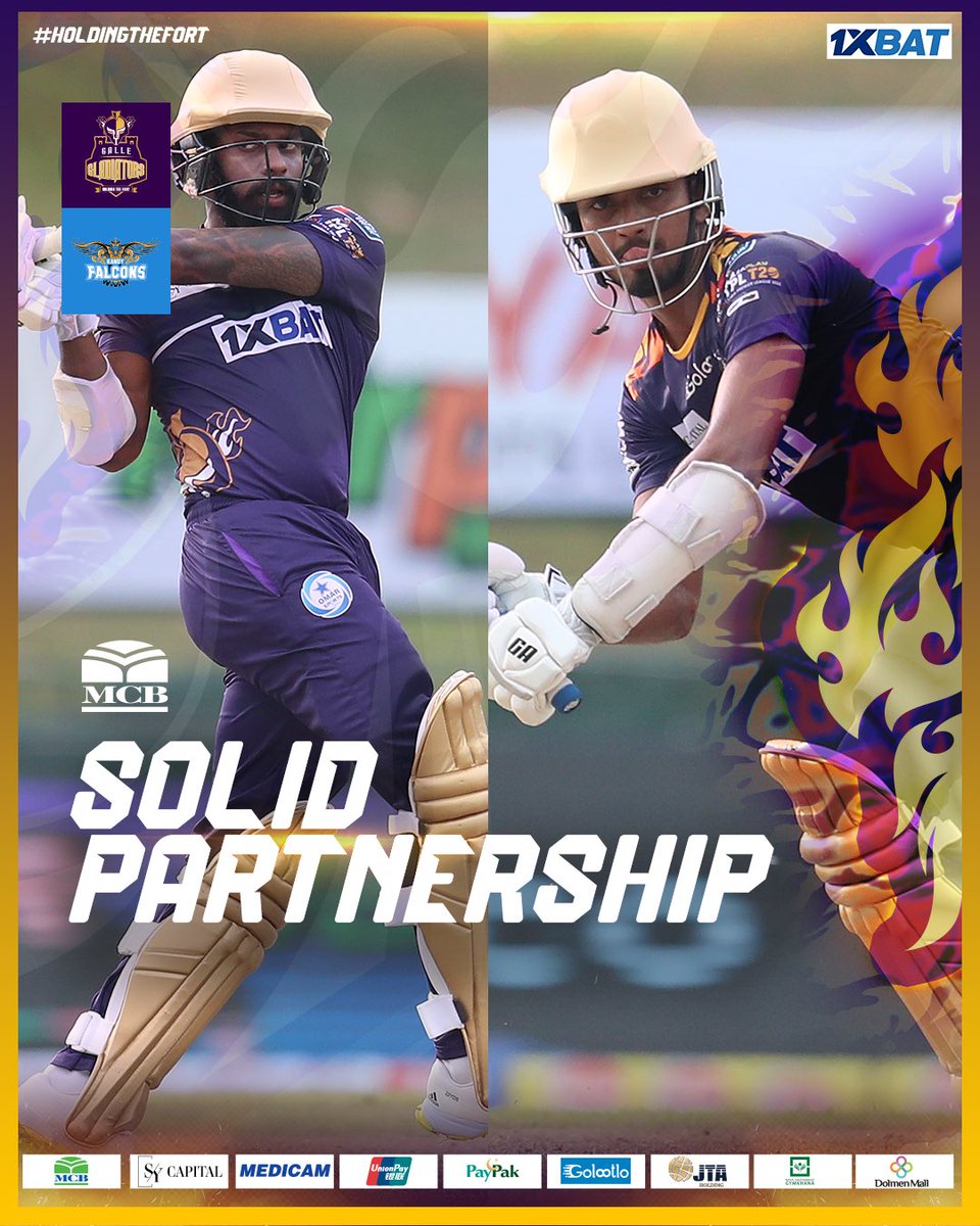 What a partnership it has been!!! 🫡🫡🫡

1️⃣1️⃣3️⃣ runs between them!!

@thanukadabare 🤜🏽🤛🏽 @NuwaniduF 

@MCBBankPk #SolidPartnership 

#HoldingTheFort #GGvKF