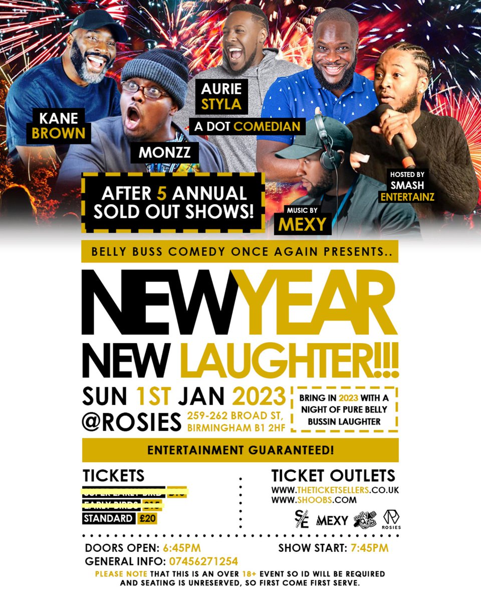 It's that time again people 😎.

Enter the new year laughing with
•<a href="/MonzzEnt/">Monzz Ent</a>
•<a href="/ADOTCOMEDIAN/">AFOLABI DASAOLU</a>
•<a href="/AurieStyla/">Aurie Styla</a>
•<a href="/kanebrowncomedy/">Kane Brown</a>
•And hosted by myself 
•and <a href="/DJMexy/">DJ Mexy Mexy Mexy</a> (providing you with some quality tunes)
-
Definitely An event not to be missed.