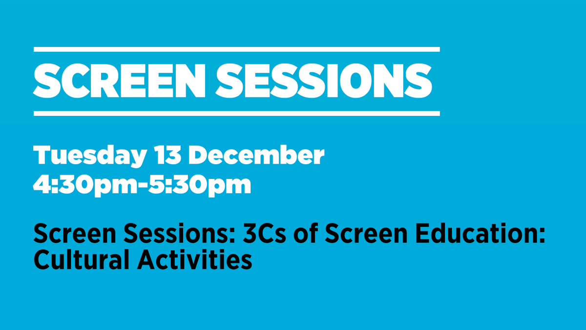 screenscots's tweet photo. Don't miss out on the last #ScreenSession of the year with our Screen Education team 🎬
This month's free online CLPL session will be on how to approach teaching cultural screen education.
📅 Tuesday 13 December, 4:30-5:30pm
Sign up now ➡️ https://t.co/sDVd55ySYg https://t.co/kX0m2L9f2I