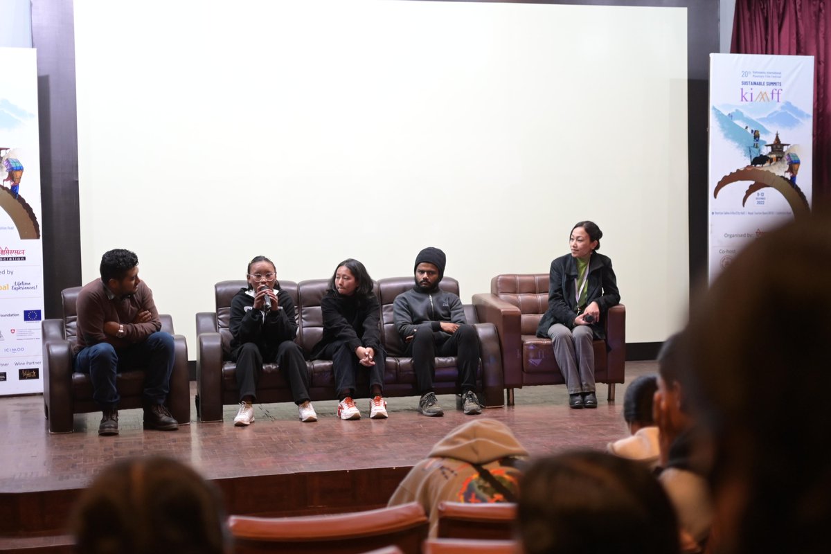 npBritish's tweet photo. #YoungFilmmakers from #Dolpo #Tanahu #Pokhara talked about their experiences of making films as part of our #CameraSika &amp; #ChildrenFilmSociety programmes at a talk session organized by Kathmandu International Mountain Film Festival 2022.

@KIMFF_np 
#Arts https://t.co/qO98cGJUly
