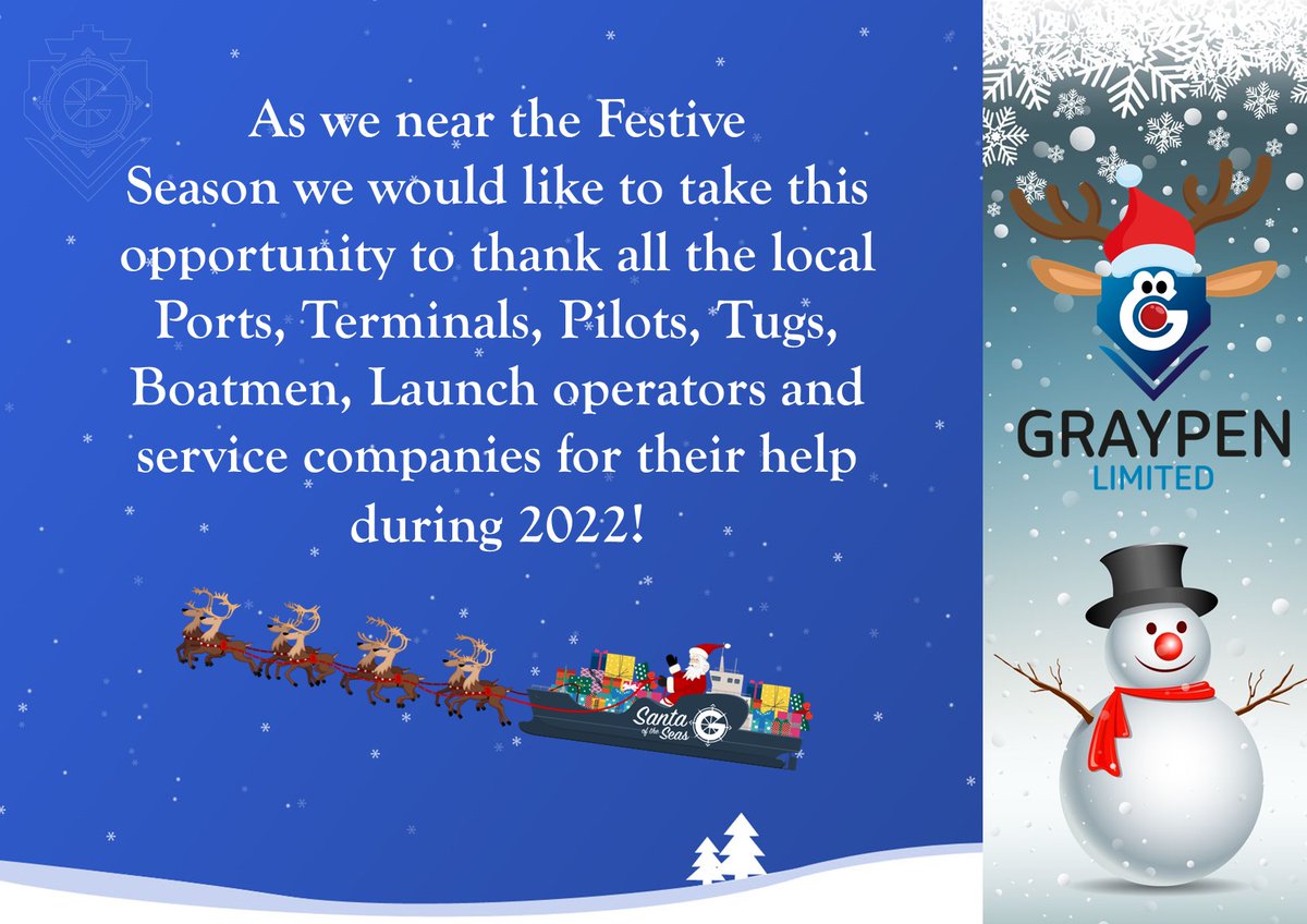A big heartfelt Thank You to all ports and service providers in the UK &amp; ARA for their help and assistance throughout 2022!

#ukports #araports #teamwork #shippingagency #shippingindustry #portagency #teamgraypen #teamgpshipping #graypengroup #thankyou