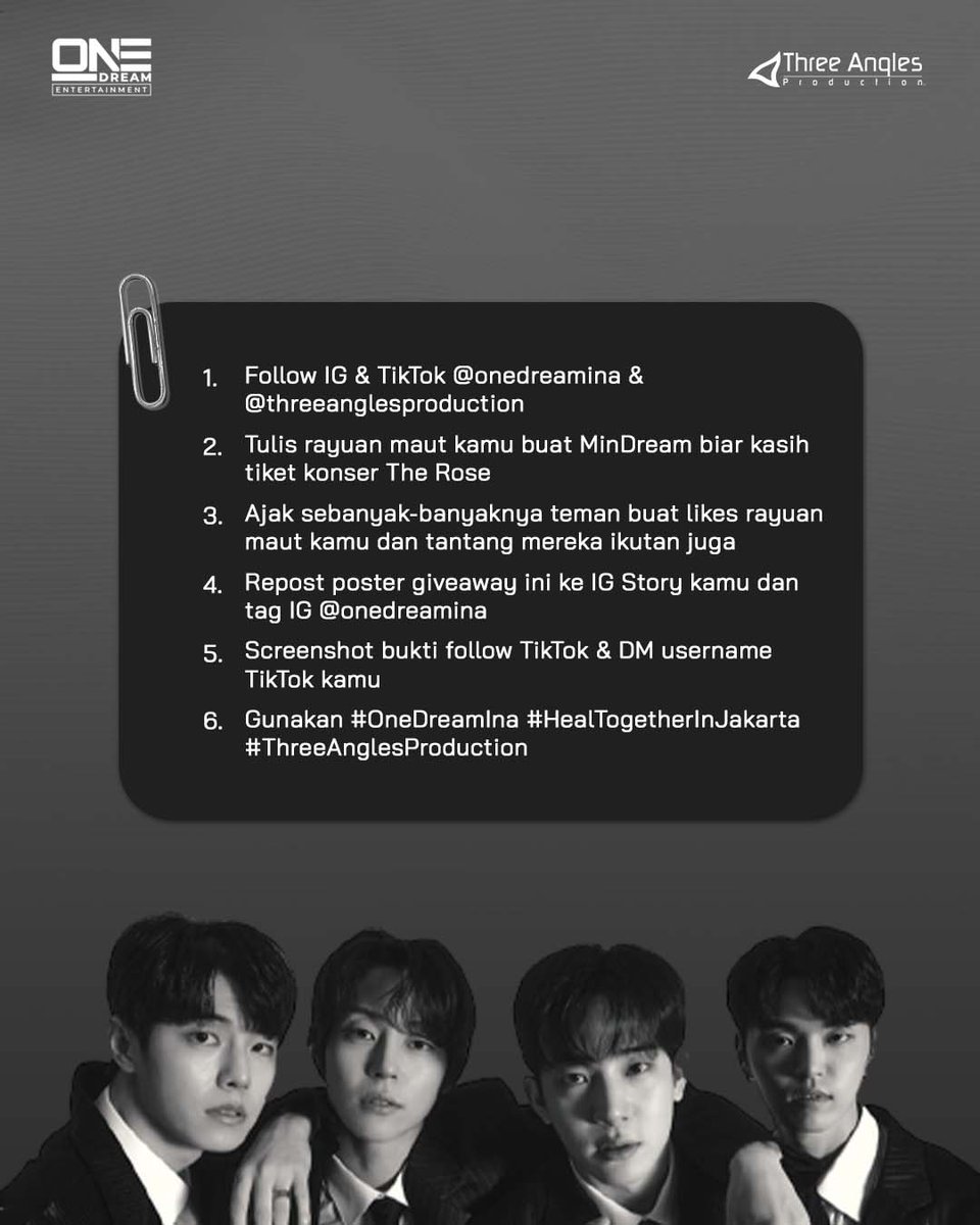 Mau tiket gratis ke konser The Rose? 

Ikutan di Instagram One Dream Entertainment:
instagram.com/p/CmEL-nlPpe_/