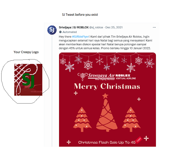 sj_roblox's tweet photo. Banning people when they're telling the fact that you cant even create a perfect logo https://t.co/IHznGrXMXM