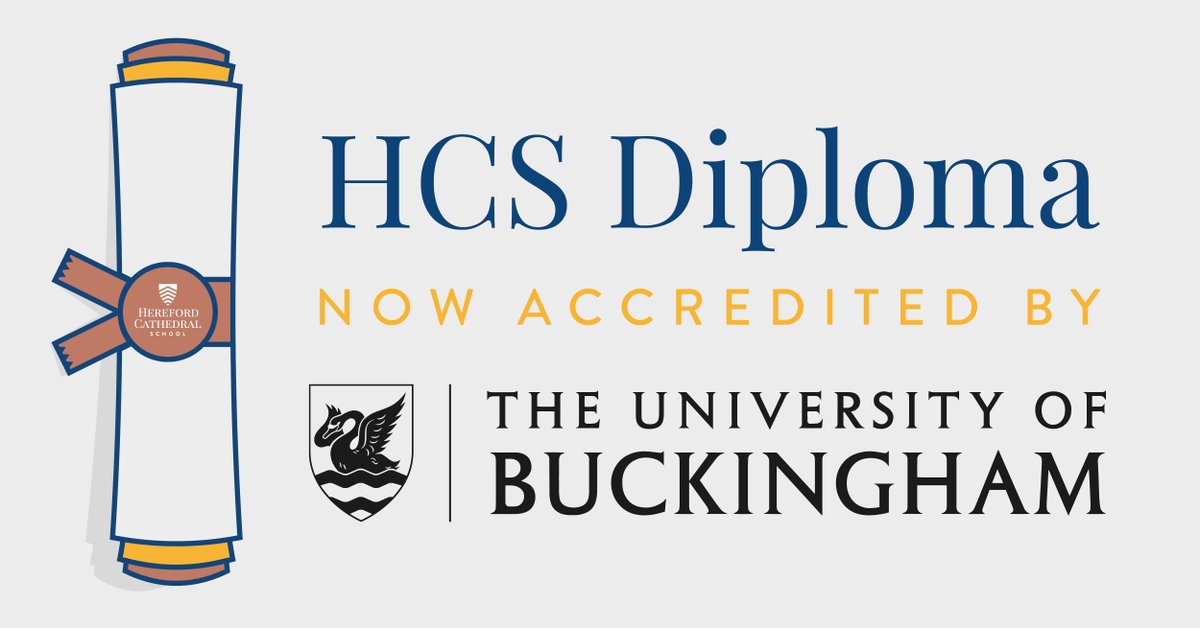 Hereford Cathedral School (@herefordcs) on Twitter photo 🎓 HCS DIPLOMA // We are delighted to announce that Hereford Cathedral School's Diploma is now accredited by @UniofBuckingham.
This endorsement of our new programme for the Sixth Form, means that the Diploma is now a formally recognised qualification.
#HCSDiploma <a href="/HCSHead/">Dr Michael Gray</a> 🎓 HCS DIPLOMA // We are delighted to announce that Hereford Cathedral School's Diploma is now accredited by @UniofBuckingham.
This endorsement of our new programme for the Sixth Form, means that the Diploma is now a formally recognised qualification.
#HCSDiploma <a href="/HCSHead/">Dr Michael Gray</a>