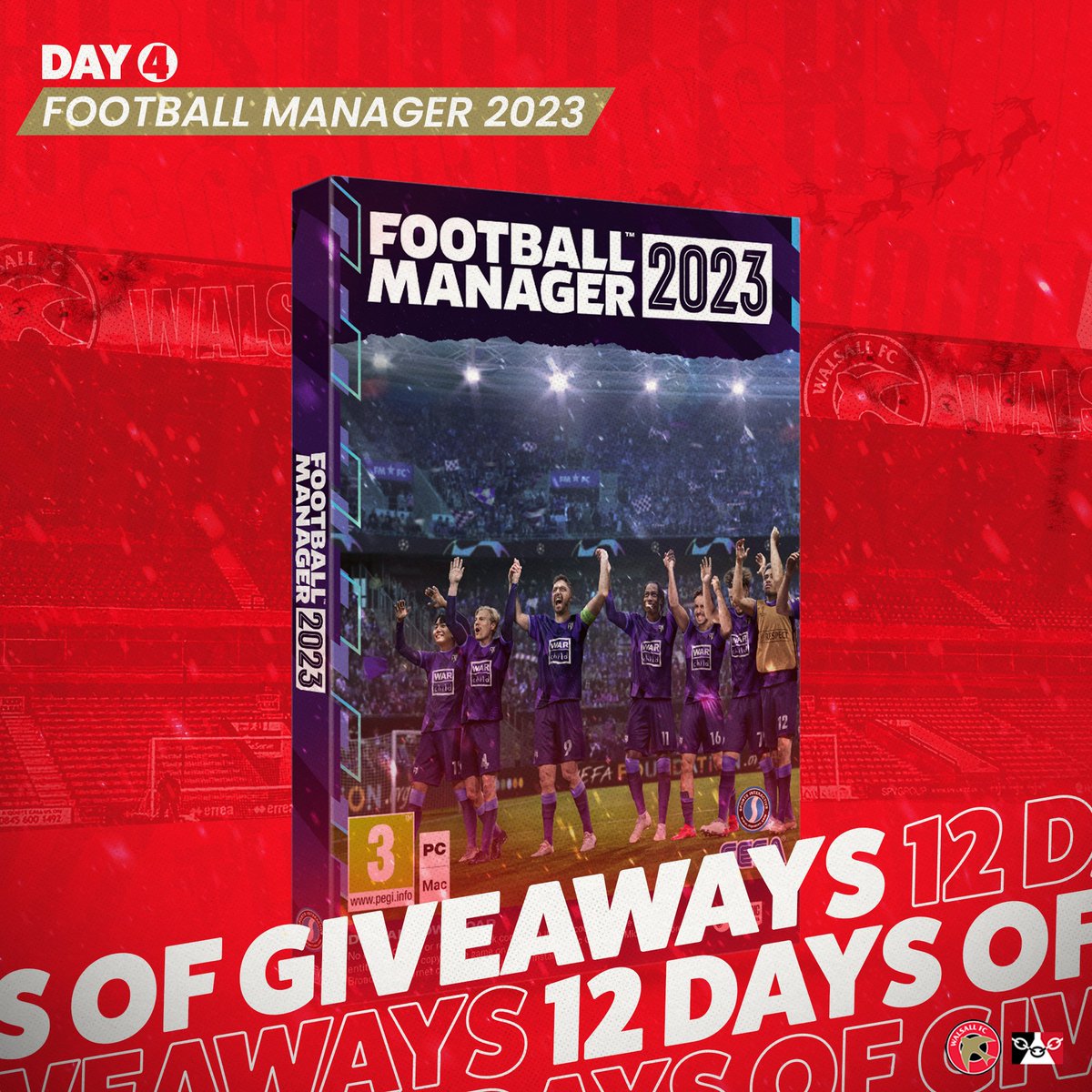 🎅 Day 4⃣ of #12DaysofGiveaways!

Today's prize is a copy for <a href="/FootballManager/">Football Manager</a> 23! 

To be in with a chance of winning, just LIKE &amp; RETWEET this!