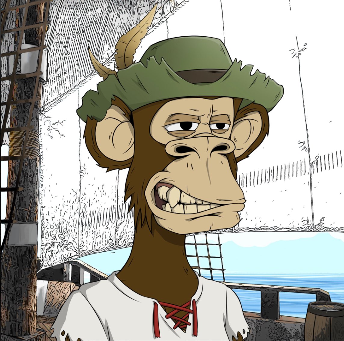 miguefern's tweet photo. @Clare_NFT1 #BAPC #JoinTheCrew #WalkThePlank #PirateApes #MAPC #PirateCrew #MutantsHaveArrived #MutantCrew #OpenSea #WhenOpenSea #NFTCommunity #NFT @BadApePirates https://t.co/qrRkECNEJF