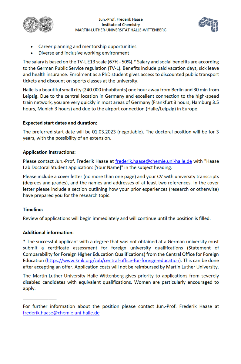 We have an open PhD position on supramolecular interactions in covalent organic frameworks
#Chemistry #chemistryjobs #PhDpositions #COF #PhDjobs #FindaPhD #PhD