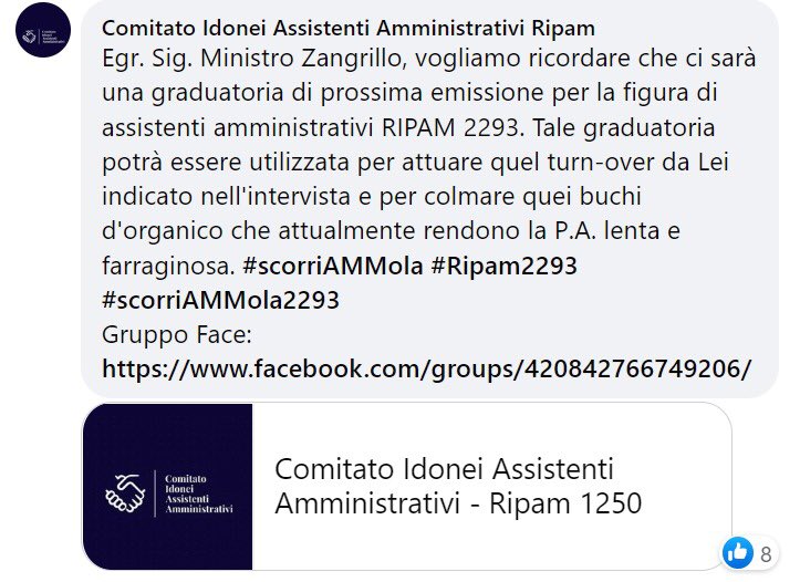IdoneiAAMMripam's tweet photo. Abbiamo scritto un messaggio al Ministro @Paolo_Zangrillo questo è il link -->https://t.co/77ehnquYlb

PS. Mettete un bel MI PIACE al Commento 😊 #scorriAMMola2293 https://t.co/k2QXU8j2BI