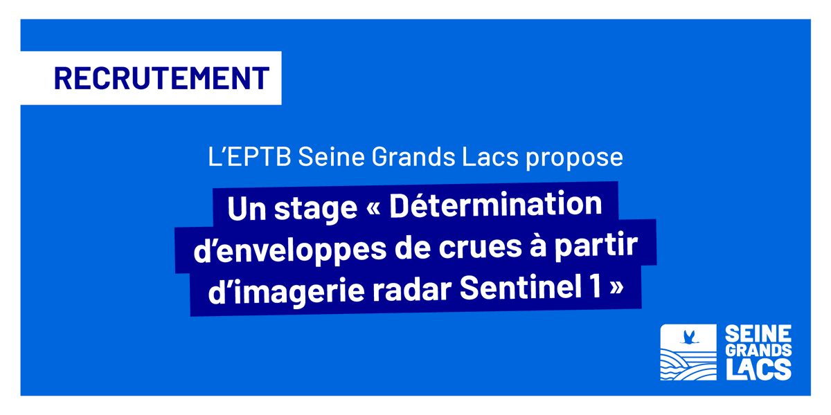 SeineGrandsLacs's tweet photo. Recrutement. L'EPTB Seine Grands Lacs propose un stage de 6 mois "détermination d’enveloppes de crues à partir d’imagerie radar Sentinel 1", niveau M1 ou M2 en télédétection.  N'attendez-plus, candidatez : https://t.co/gcHfr6EJpK. 👈🔎 #Recrutement #Télédétection https://t.co/BSfVLZavW2