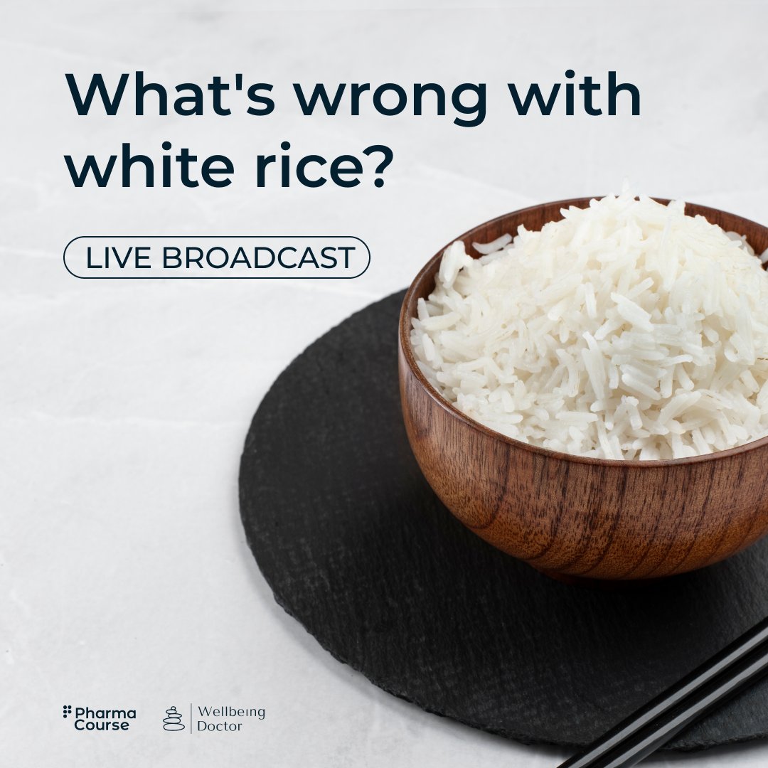 PharmaCourses's tweet photo. Live broadcast: What's wrong with white rice?

We are pleased to announce our first live broadcast.

🗓 December 13 at 5:00 PM Dubai time

➡️ Join our Instagram and connect at the appointed time: https://t.co/i0lUP5L7Qa

#pharmacourses #livebroadcast https://t.co/0ISqdo4sa2