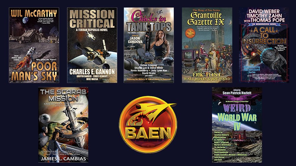PopCultHQ's tweet photo. Check out some of these fantastic new releases from #baenbooks
.
https://t.co/sjyDWIACF8
.
#baenbookssciencefiction #wilmccarthy #charlesegannon #ericflint #novels #sciencefiction https://t.co/G2AL13WqZd