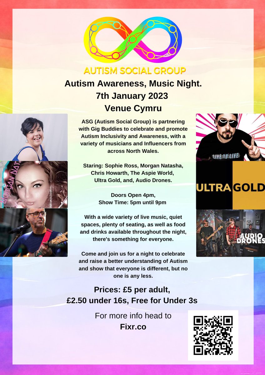 tapeartscentre's tweet photo. Join the Autism Social Group, on 7th January 2023 at Venue Cymru, Llandudno, in celebrating Autism Inclusivity and Awareness with an array of musicians and influencers in North Wales.

Doors open at 4 pm, starts 5pm until 9pm.

For more information, visit: https://t.co/9pI5hf3HyG https://t.co/fqoAwiz5Tc