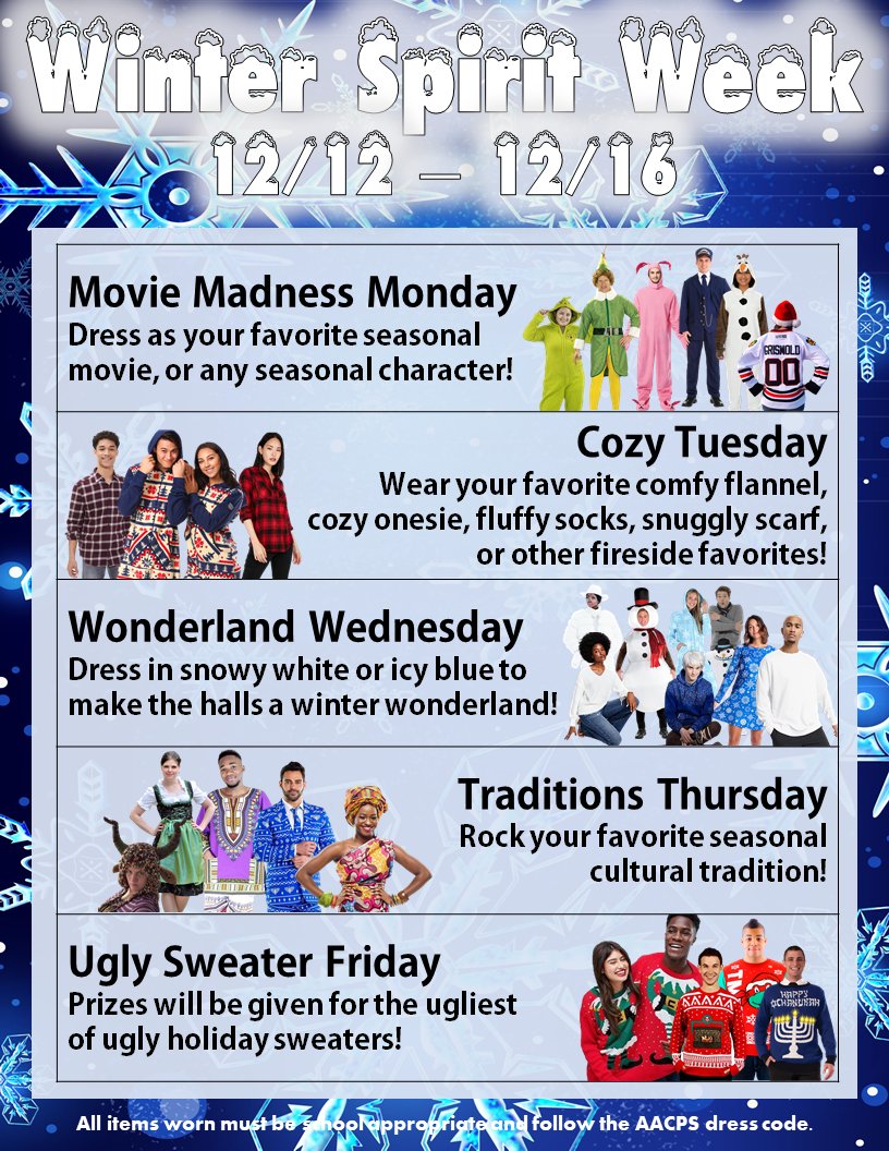 MeadeHSAACPS's tweet photo. Don't forget this week is Spirit Week! Rock that Mustang Pride!! #GoMeade #MustangsRock https://t.co/Qm8k1h50Cp