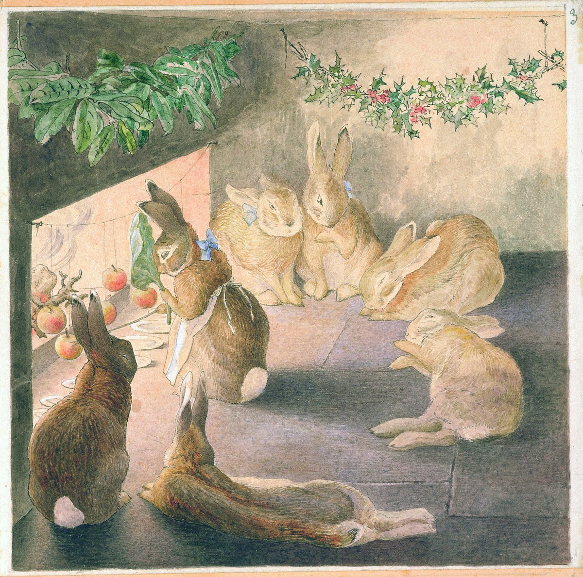 V_and_A's tweet photo. The Rabbits’ Christmas Party 🎄

Explore Beatrix Potter's narrative series of four finished watercolours. 

📸 © Frederick Warne &amp; Co https://t.co/CjFi9IkNlo
