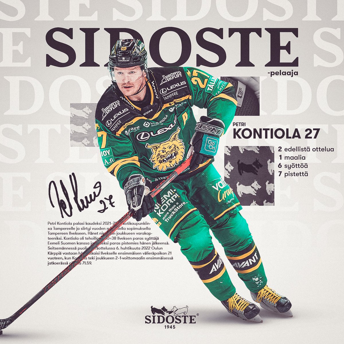 ilveshockey's tweet photo. Jos tämä on 𝑇ℎ𝑒 𝐿𝑎𝑠𝑡 𝐷𝑎𝑛𝑐𝑒, niin nautitaan täysillä!💚
Petri Kontiola iski viikonlopun kahteen peliin mukavat 7 tehopistettä (1+6). Lauantain ottelu oli Konnan ensimmäisen 4 pisteen ilta Ilves-paidassa!🔥
🧦 @sidoste | https://t.co/hJCuaANe6A
#Ilves #Liiga #Sidoste https://t.co/cGuP39Vclq