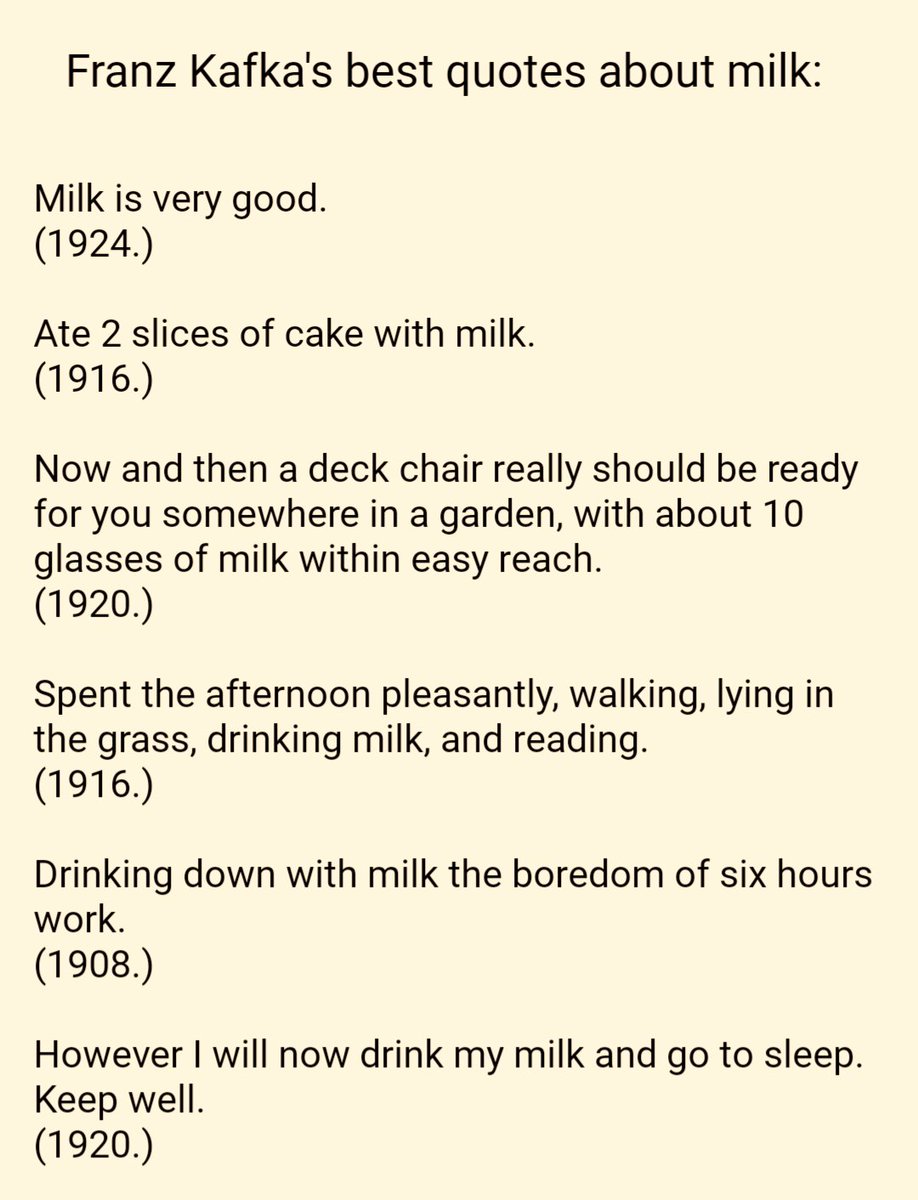 Franz Kafka and milk: