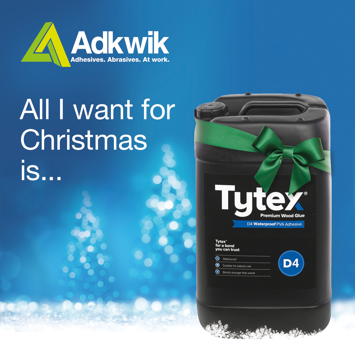 All I want for Christmas is Tytex D4 PVA!

Here's what our customer Pastos Co has to say about the product:
“We tried this glue when a mainstream brand was out of stock nationwide. We instantly fell in love with it!"