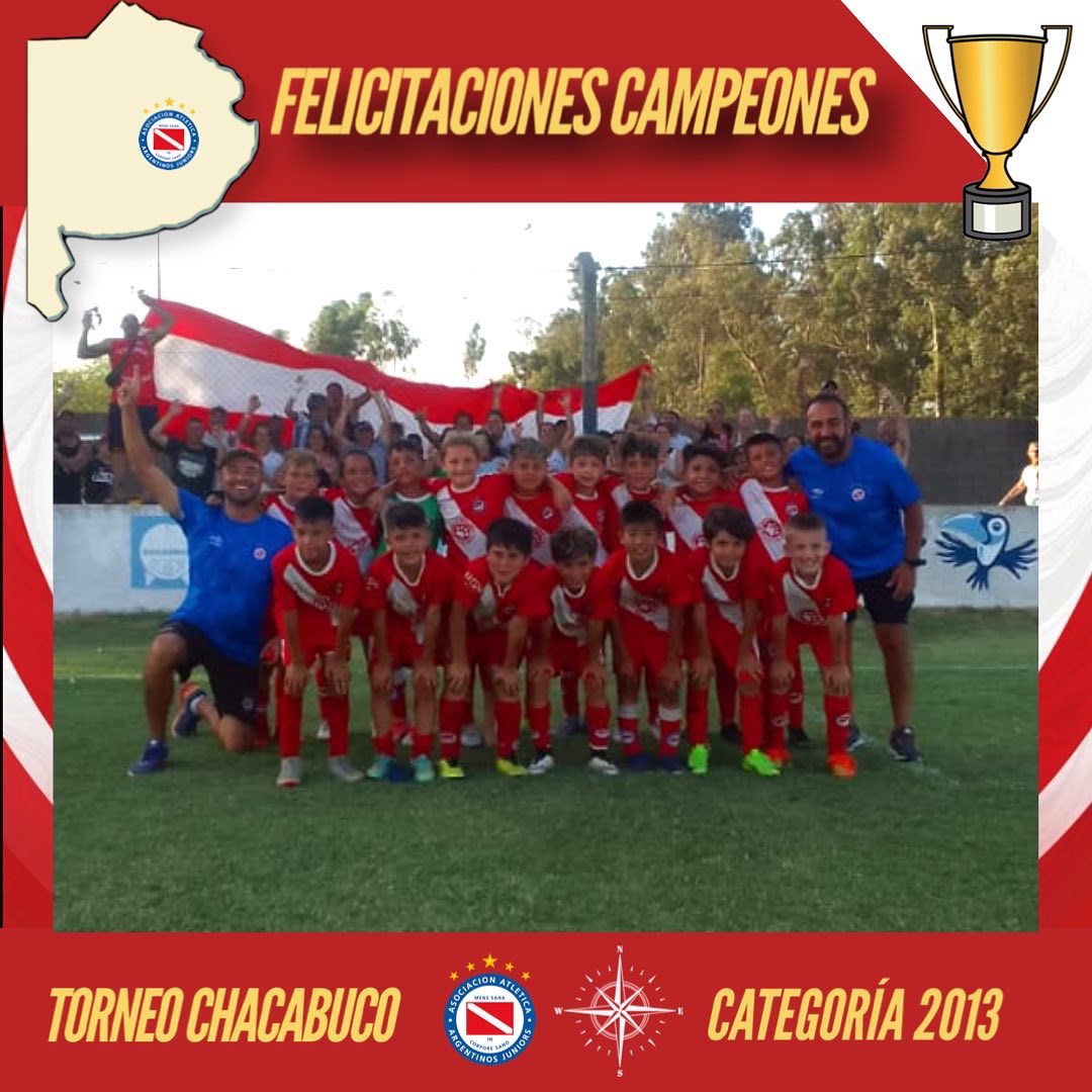 🧭TORNEO CHACABUCO🚍
TRICAMPEONES🏆🏆🏆

Las categorías 2010 / 2012 y 2013 se coronaron campeonas del torneo. 
100% de Efectividad💪🏻🐞

Felicitaciones a los jugadores y cuerpos técnicos por este brillante desempeño en el certamen. 

VAMOS BICHO🐞⚽️
#AAAJ #Elsemillerodelmundo