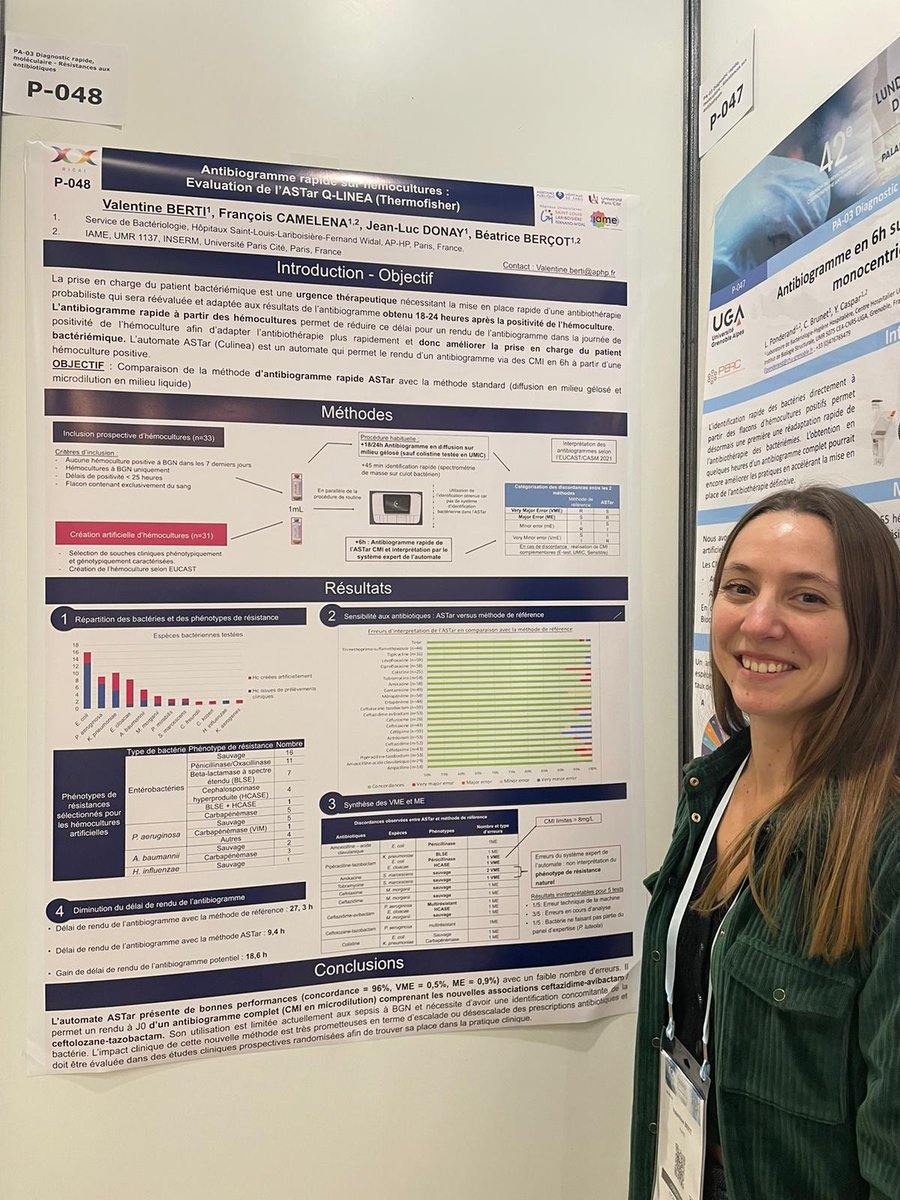 Un antibiogramme complet avec des CMI rendues en 6h après la positivité d'une hémoculture, c'est possible ! Mais est ce que ça marche bien 🧐 Réponse dans notre poster P-048 à la #RICAI <a href="/RICAIFrance/">RICAI</a> <a href="/HopSaintLouis/">Hôpital Saint-Louis AP-HP</a>