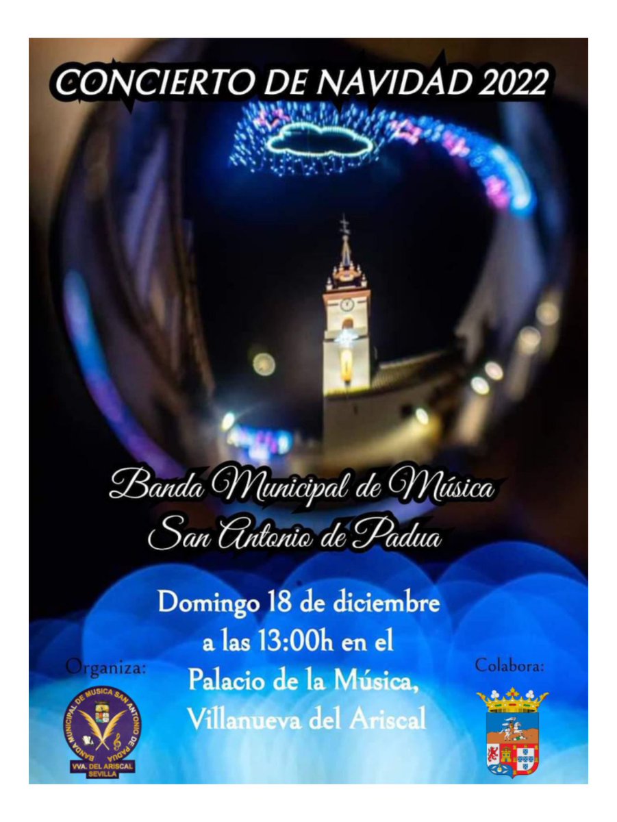 BandaMusicaSAP's tweet photo. 𝑪𝑶𝑵𝑪𝑰𝑬𝑹𝑻𝑶 𝑫𝑬 𝑵𝑨𝑽𝑰𝑫𝑨𝑫
Contaremos con la intervención del Coro y Danza de la E. M. de Música Hermanos Rebollo Orden
📍Domingo 18 de Diciembre a la 13:00h
Gracias Manolo Castro por la foto 📸
#BMSanAntoniodePadua
#BMSAP
#ConciertoNavidad2021
#Navidad2021 https://t.co/dSqnyUwzMs