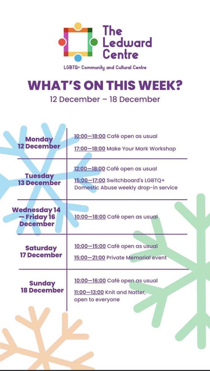 This weeks activities! ❄️