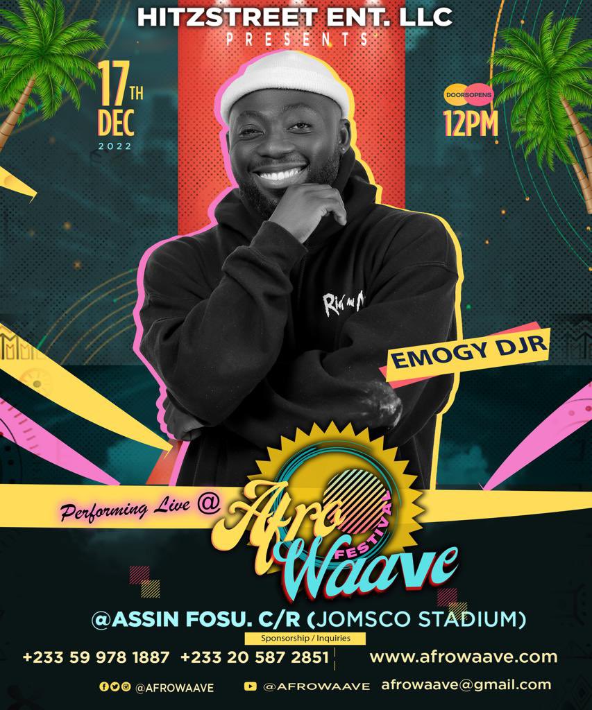 AneroDenkey's tweet photo. Ghanaian Musicians @emogy_djr & @TakumMusic Will Be Performing Live On Stage At @AfroWaave Festival This Saturday🎄
Date: 17/12/2022
Venue: Assin Fosu - Jomsco Park
Time: 12PM Till You Decide
Rate: GHC30 || GHC50 || GHC80
#Afrowaave #AssinFosu
#CentralRegion #DopeNation https://t.co/ggz9GuPYTV