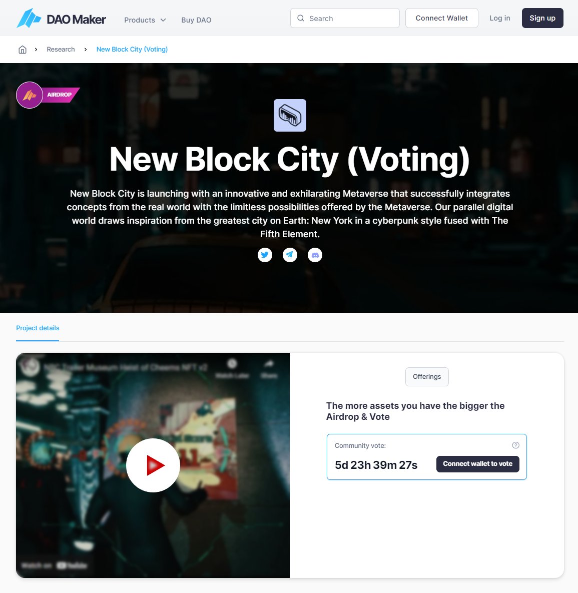 🗳️ Voting is now LIVE! 

Vote for New Block City here: daomaker.com/company/nbc

#metaverse #crypto #newblockcity #cheems #web3 #cryptocurrency #MetaverseNFT #MetaverseGames #DeFi #DeFiProject #cryptocurrencies #CryptoInvestor